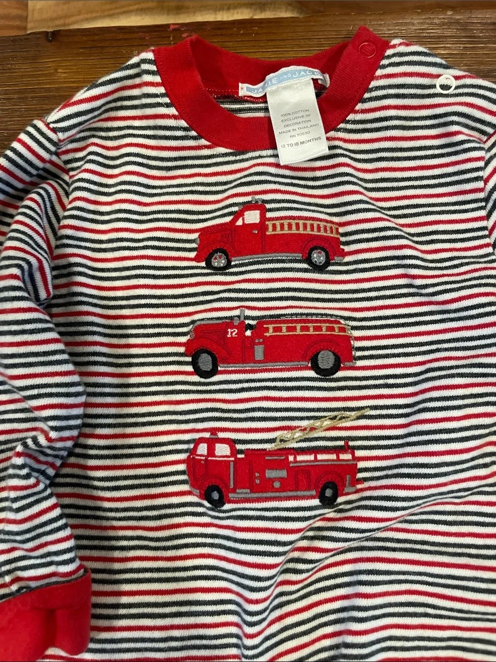 Janie and Jack  Striped fire truck outfit